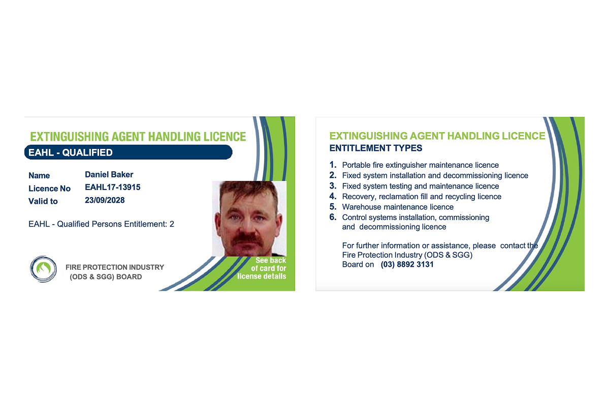 Extinguishing Agent Handling Licence